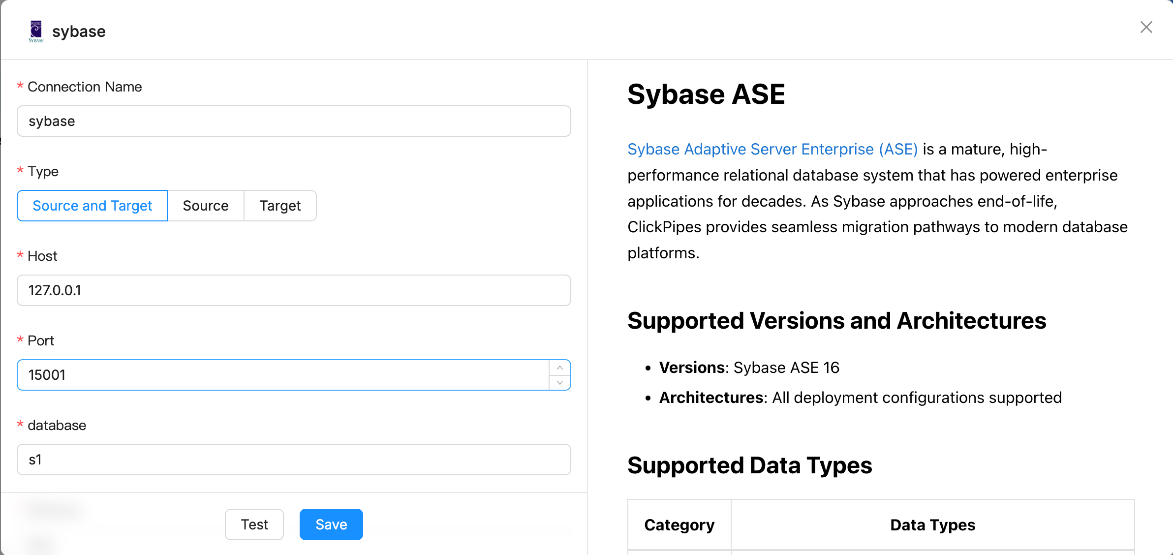 Sybase Configuration